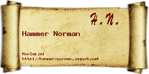 Hammer Norman névjegykártya